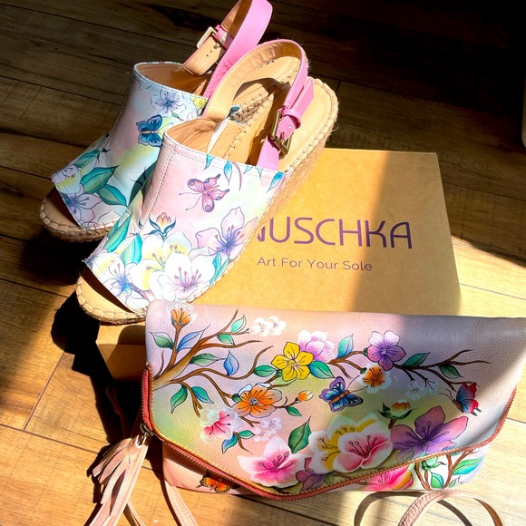 Anuschka bundle! Japanese Garden pink floral cherry blossom butterfly - Picture 1 of 10